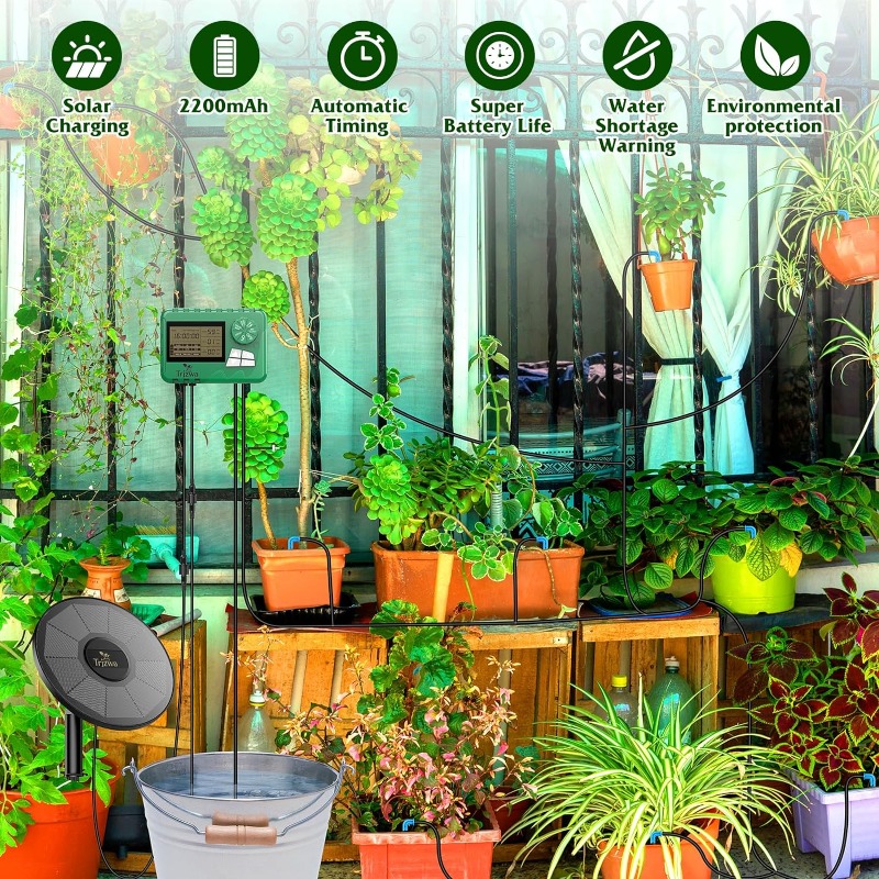 Equipo de riego solar, kit de  - Urban Farming System reseña y precio