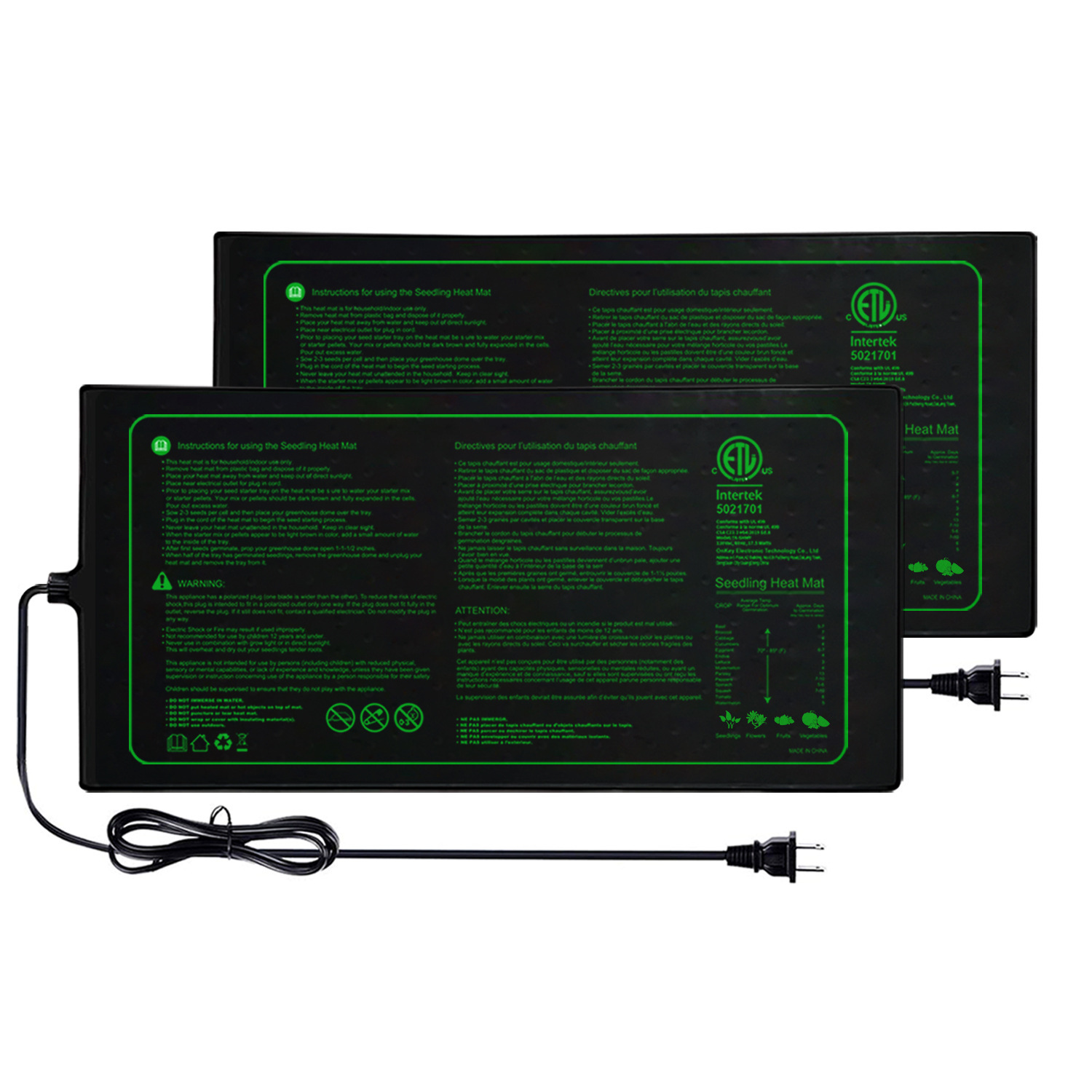 Paquete de dos alfombrillas té - Seedling Heat Pad reseña y precio